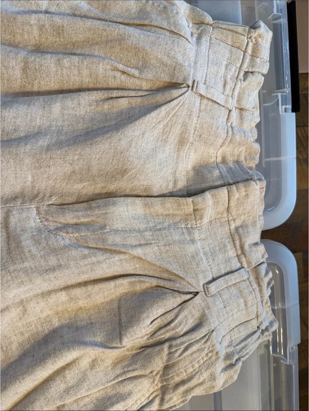 Banana Republic Wide Leg Linen-Blend Pants in Light Beige